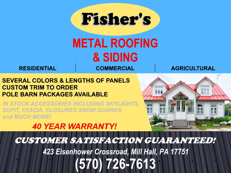 FISHERS METAL ROOFING, BLAIR COUNTY, PA