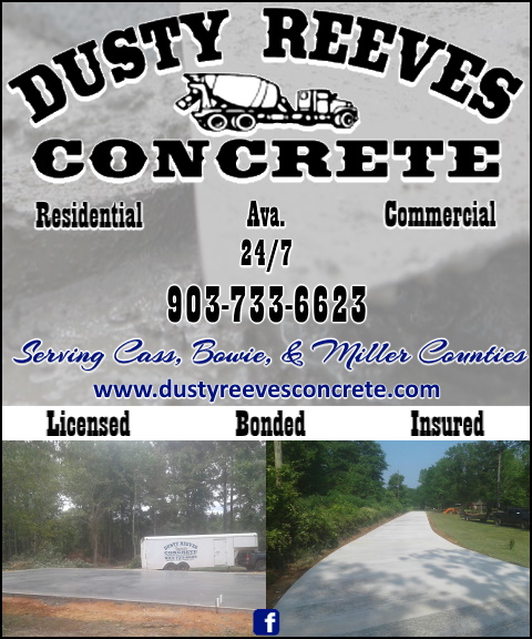 dusty reeves concrete, cass county, tx