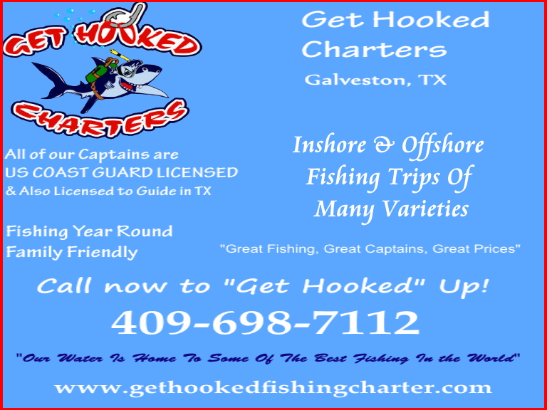 get hooked charters, Galveston county, tx