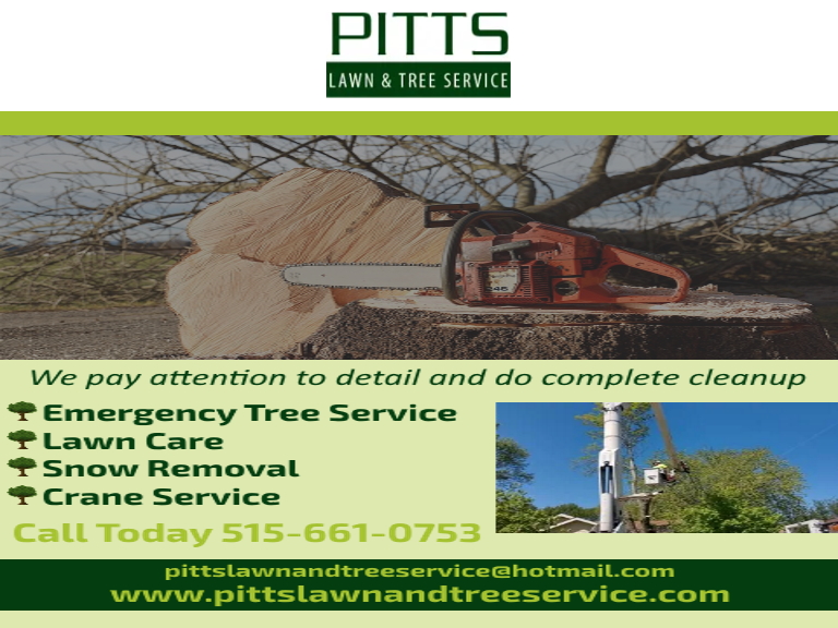 pitts lawn and tree service, story county, ia