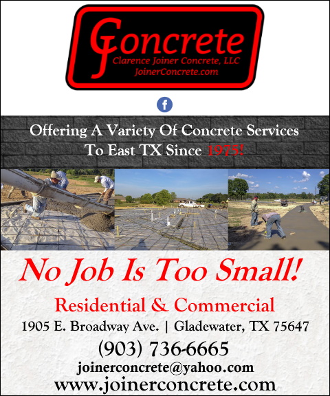 clarence joiner concrete, gregg county, tx
