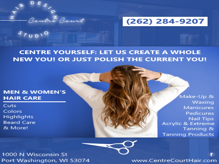 centre court hair design studio, ozaukee county, wi