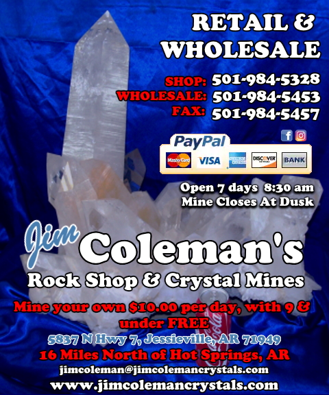 jim colemans rock shop and crystal mines, garland county, ar