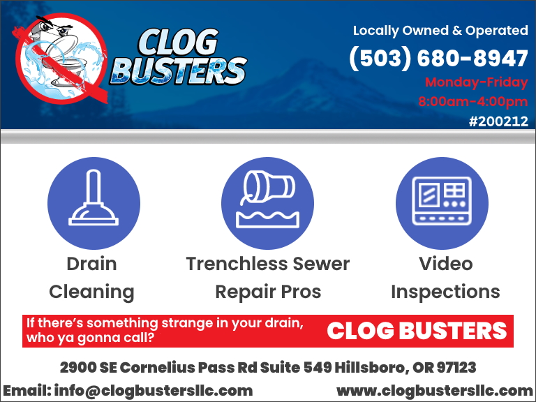 clog busters, washington county, or