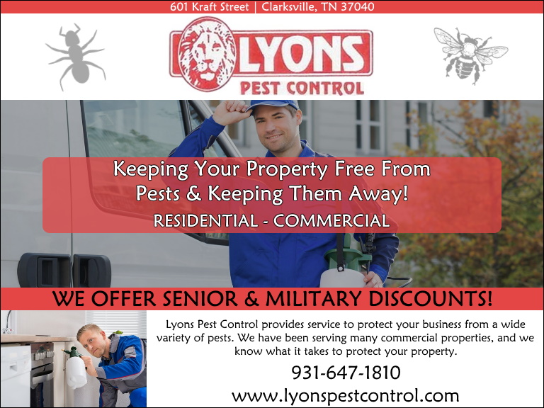 lyons pest control, montgomery county, tn