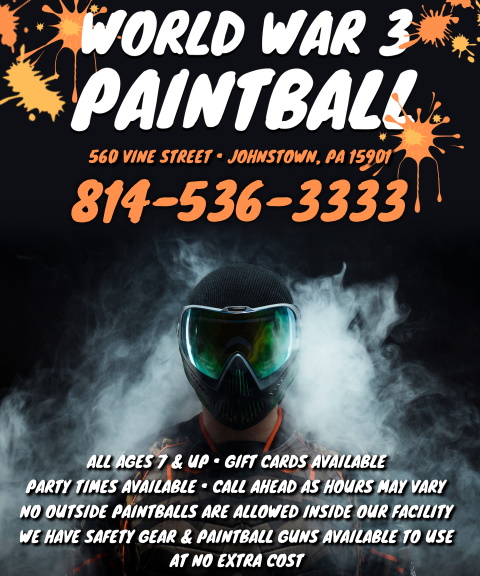 world war 3 paintball, cambria county, pa