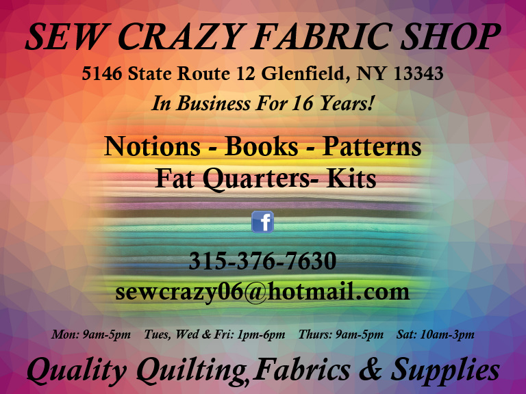 sew crazy fabric shop, lewis county, ny
