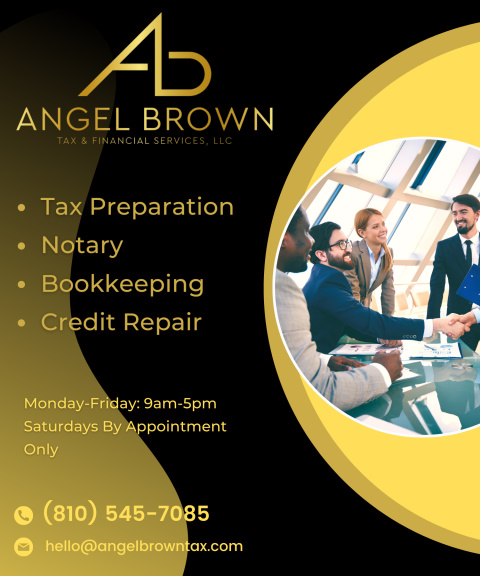 angel brown tax and financial service, genessee county, mi