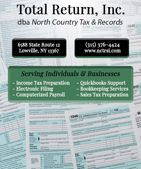 TOTAL RETURN, INC. NORTH COUNTRY TAX & RECORDS, lewis county, ny