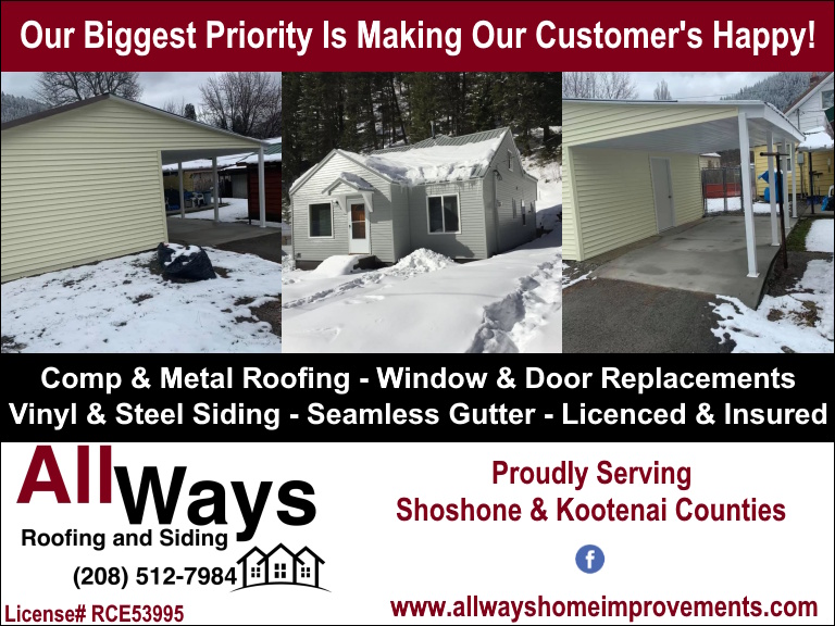 ALL WAYS ROOFING AND SIDING, SHOSHONE COUNTY, ID