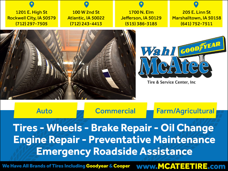 WAHL MCATEE TIRE & SERVICE CENTER, CALHOUN COUNTY, IA