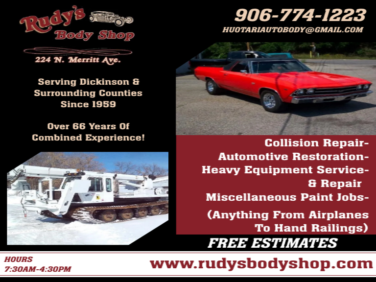 RUDY’S BODY SHOP, DICKINSON COUNTY, MI