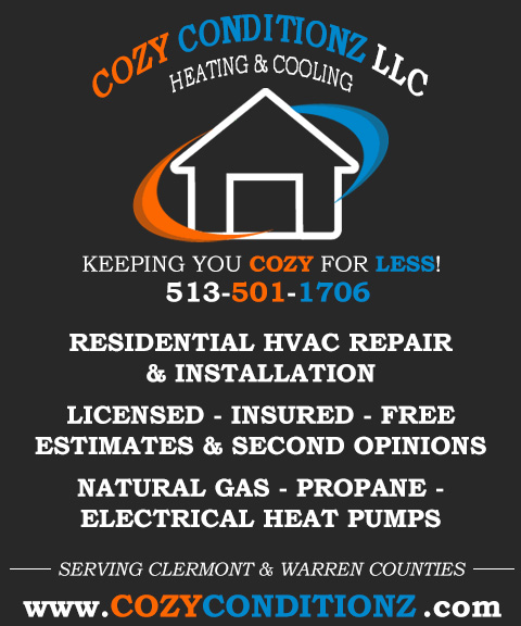 COZY CONDITIONZ HEATING & COOLING, CLERMONT county, oh