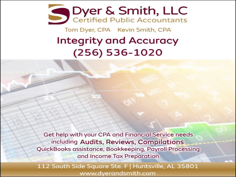 dyerandsmith1 DYER & SMITH, LLC CERTIFIED PUBLIC ACCOUNTANTS, MADISON COUNTY, AL