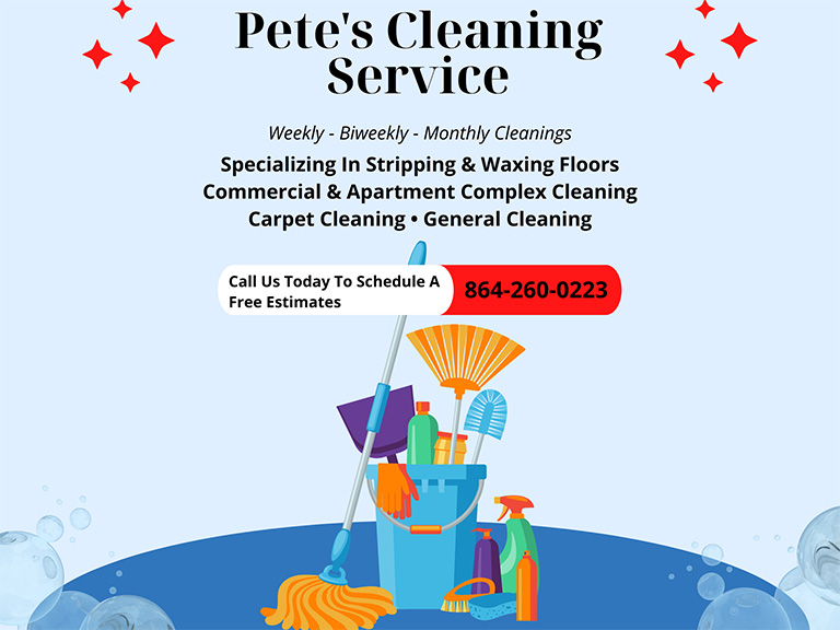 PETE’S CLEANING SERVICE, CLEMSON county, sc