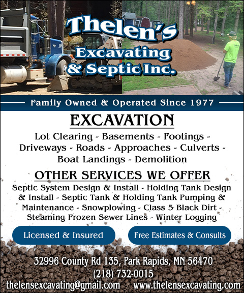 THELEN’S EXCAVATING & SEPTIC, INC., HUBBARD COUNTY, MN