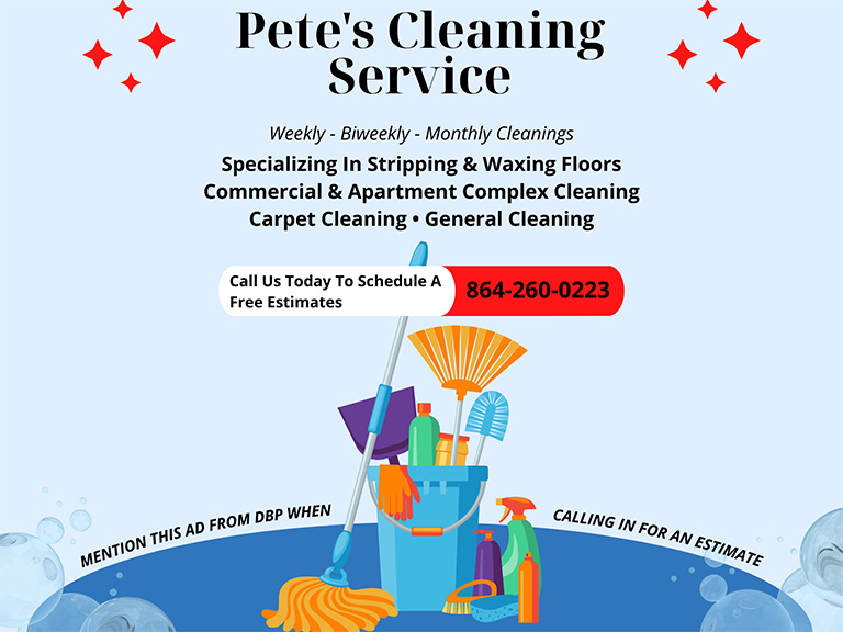 petes cleaning services, anderson county, sc