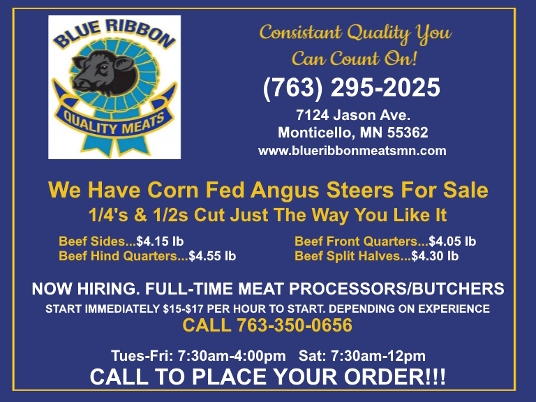 BLUE RIBBON QUALITY MEATS, WRIGHT COUNTY, MN
