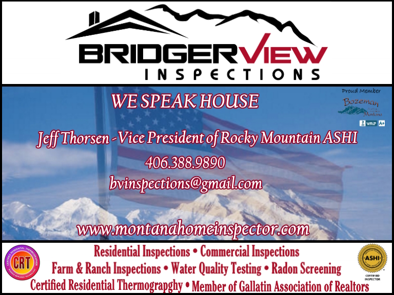BRIDGER VIEW INSPECTIONS, GALLATIN COUNTY, MT