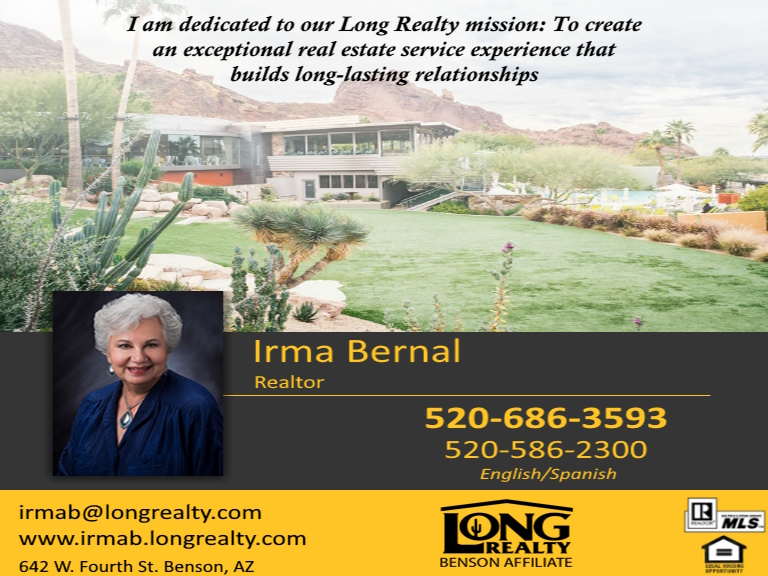 IRMA BERNAL LONG REALTY BENSON AFFILIATE, COCHISE COUNTY, AZ