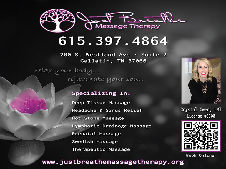 JUST BREATHE MASSAGE THERAPY, SUMNER COUNTY, TN