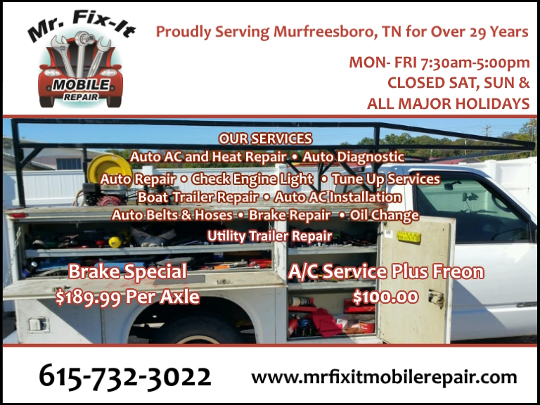 MR. FIX IT MOBILE REPAIR, RUTHERFORD COUNTY, TN