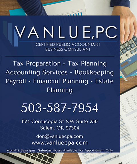 VANLUE PC CERTIFIED PUBLIC ACCOUNTANT, MARION COUNTY, OR