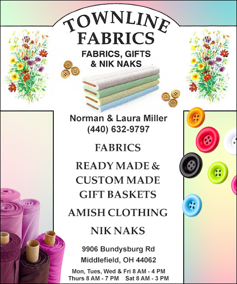 TOWNLINE FABRICS, GEAUGA COUNTY, OH