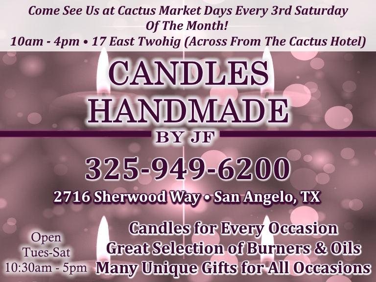 CANDLES HANDMADE BY JF, TOM GREEN COUNTY, TX
