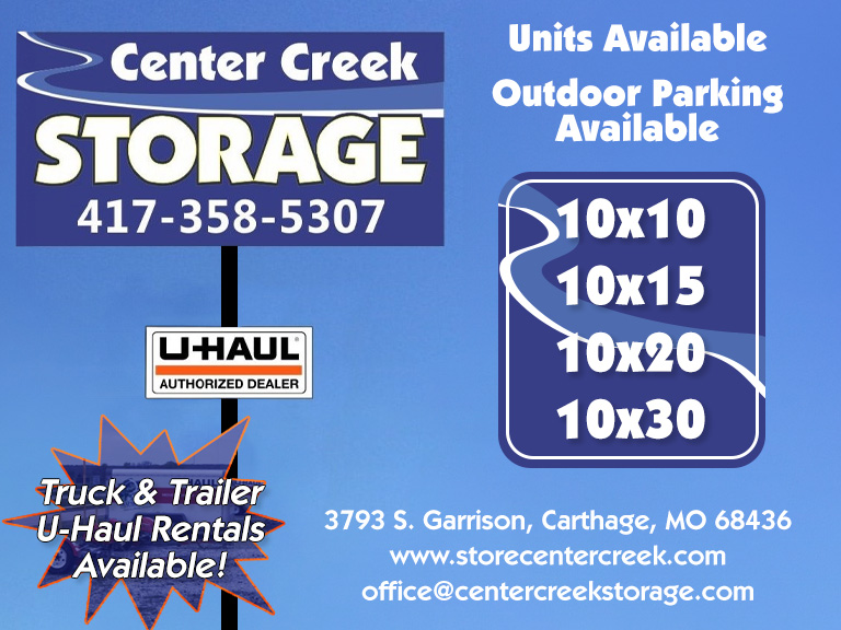 CENTER CREEK STORAGE & U-HAUL, JASPER COUNTY, MO
