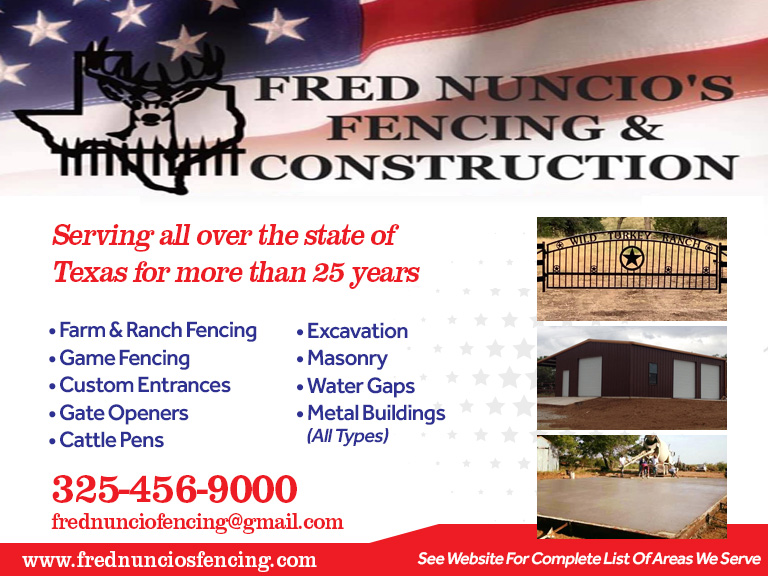 FRED NUNCIO’S FENCING AND CONSTRUCTION, MCCULLOCH COUNTY, TX,