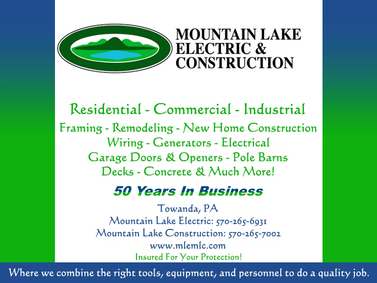 MOUNTAIN LAKE ELECTRIC/CONSTRUCTION, BRADFORD COUNTY, PA