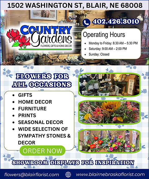 COUNTRY GARDENS, FLOWERS, GIFTS & HOME DÉCOR, WASHINGTON COUNTY, NE