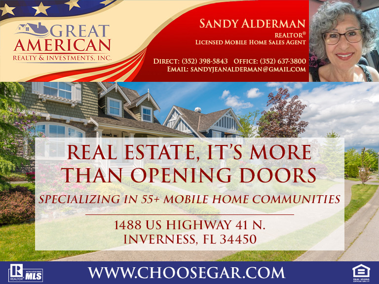 SANDY ALDERMAN GREAT AMERICAN REALTY & INVESTMENTS, CITRUS COUNTY, FL