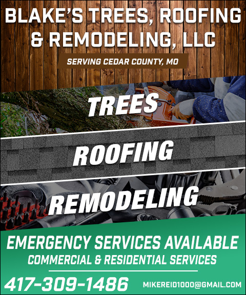 BLAKE’S TREES ROOFING AND REMODELING, CEDAR COUNTY, MO