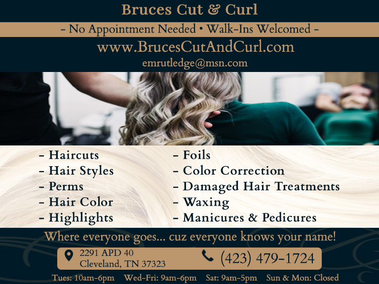 BRUCE’S CUT & CURL, BRADLEY COUNTY, TN