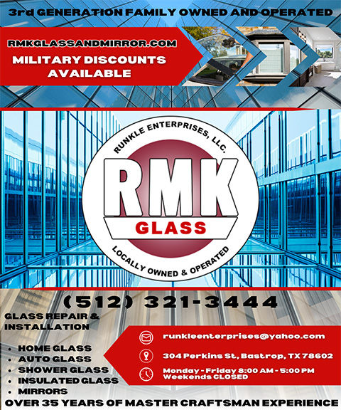 RMK GLASS & MIRROR, BASTROP COUNTY, TX