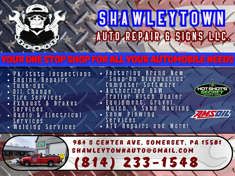 SHAWLEYTOWN AUTO REPAIR AND SIGNS LLC, SOMERSET COUNTY, PA