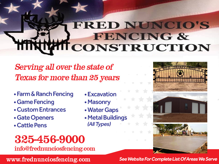 FRED NUNCIO’S FENCING & CONSTRUCTION, MUCCULLOCH COUNTY, TX
