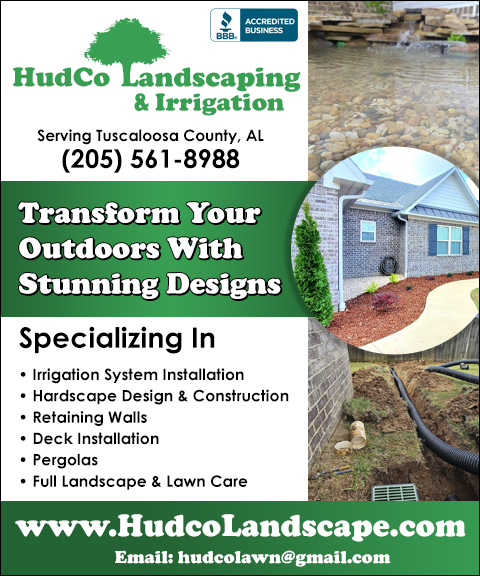 HUDCO LANDSCAPING AND IRRIGATION, TUSCALOOSA COUNTY, AL