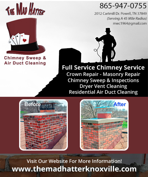 THE MAD HATTER CHIMNEY SWEEP & AIR DUCT CLEANING, ANDERSON COUNTY, TN