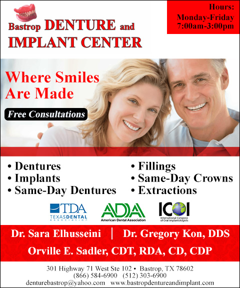 BASTROP DENTURE AND IMPLANT CENTER, BASTROP COUNTY, TX