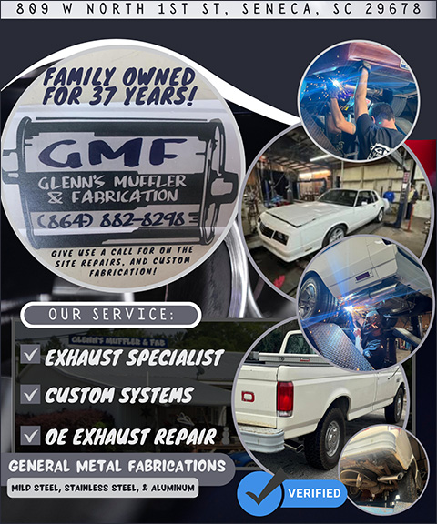 GLENN’S MUFFLER AND FABRICATION, OCONEE COUNTY, SC