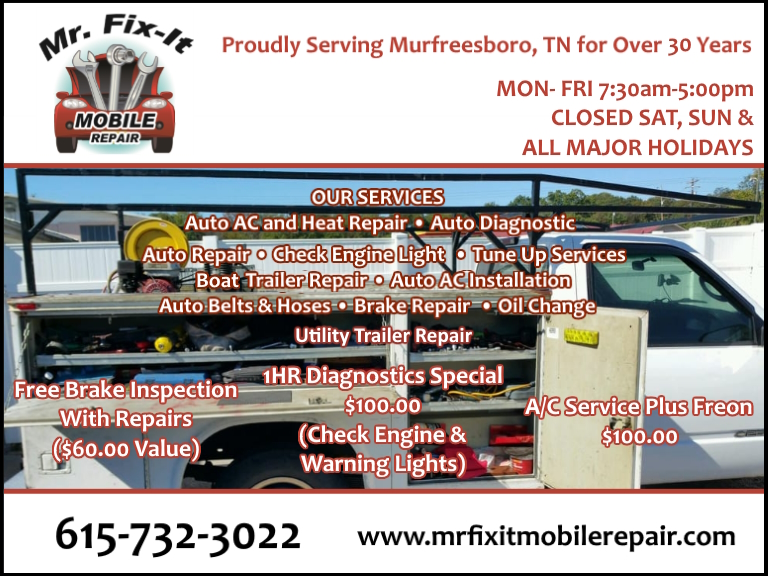 MR. FIXIT MOBILE REPAIR, RUTHERFORD COUNTY, TN