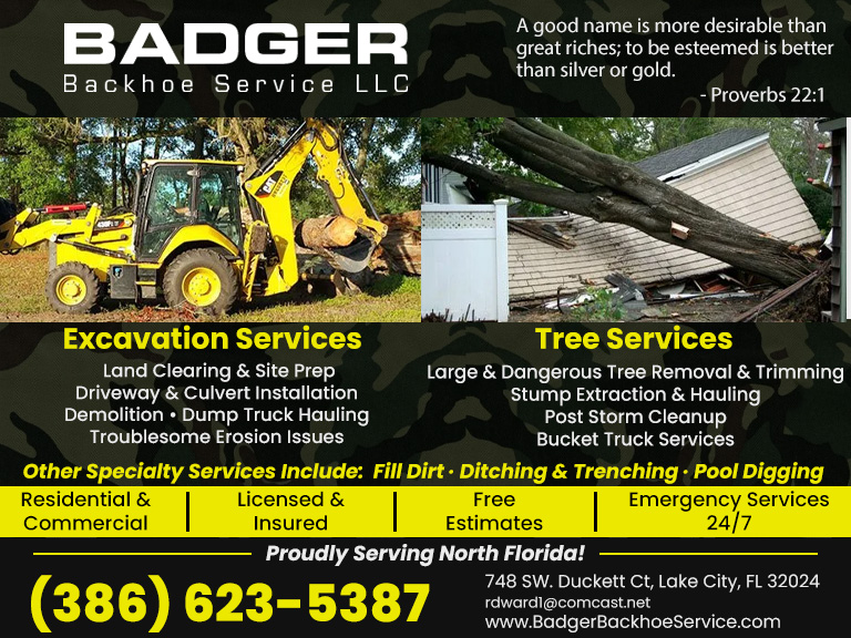 BADGER BACKHOE SERVICE, COLUMBIA COUNTY, FL