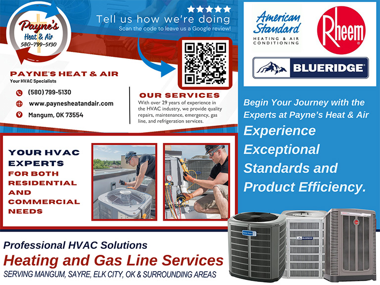 PAYNE’S HEAT & AIR, GREER COUNTY, OK