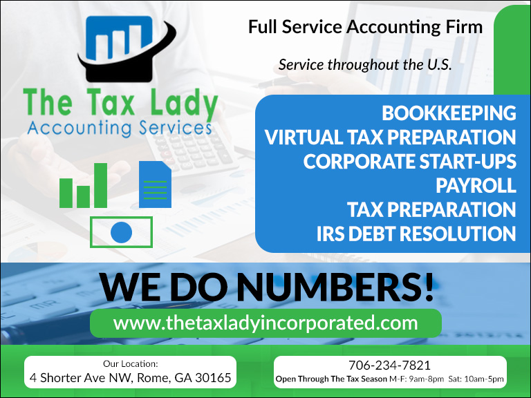 THE TAX LADY ACCOUNTING SERVICES, CHATTOOGA COUNTY, GA