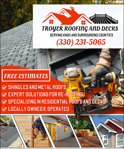 TROYER ROOFING AND DECKS, KNOX COUNTY, OH
