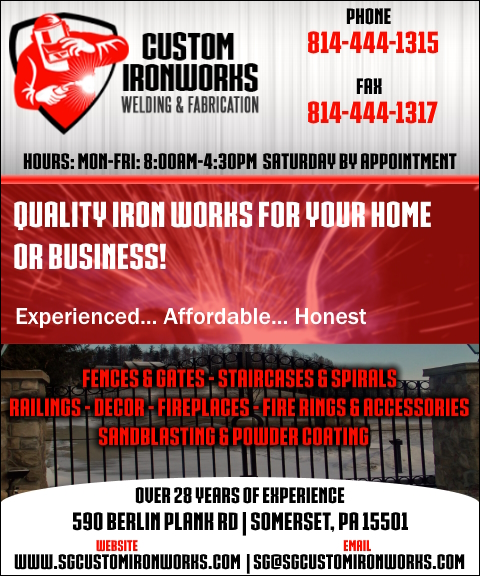 CUSTOM IRONWORKS WELDING & FABRICATION, Somerset COUNTY, PA