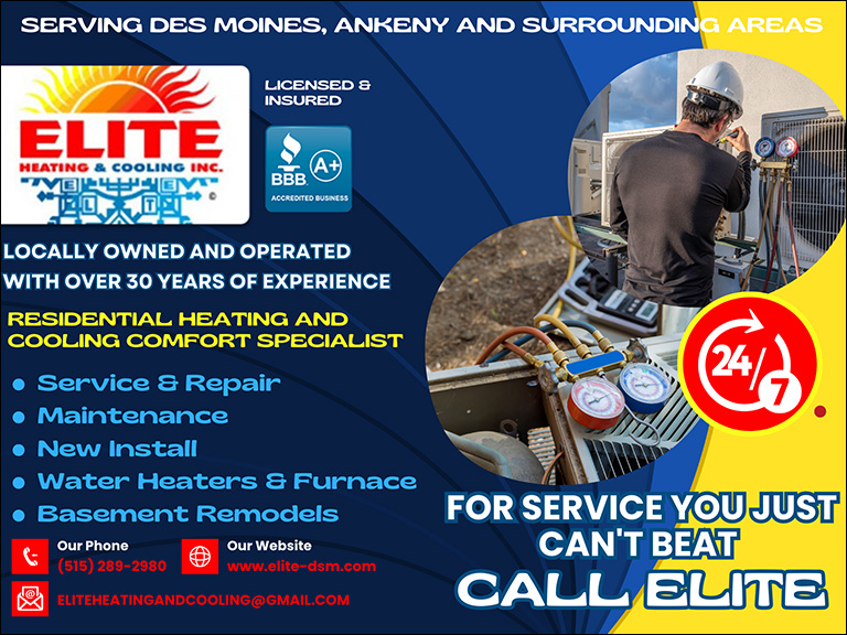 ELITE HEATING AND COOLING, POLK COUNTY, IA
